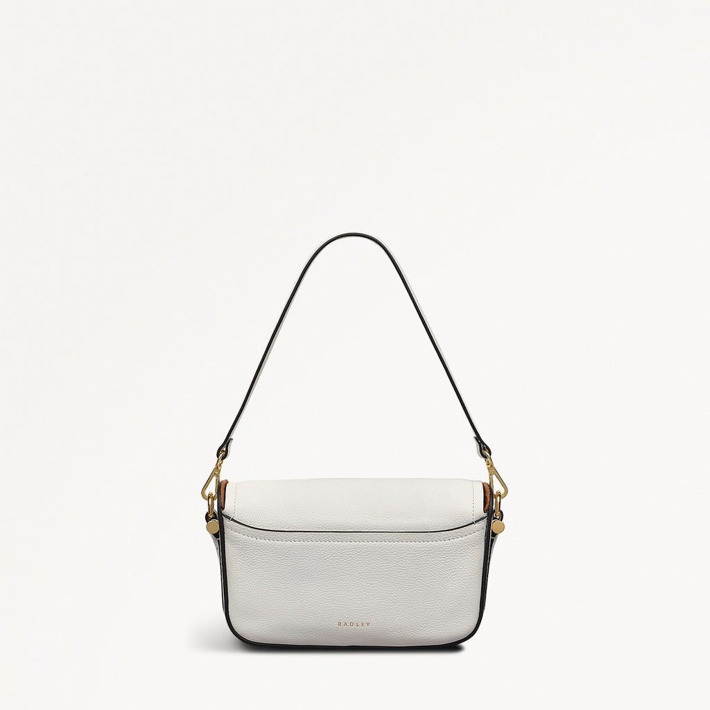 Bathurst Mews Leather Small Flapover Cross Body Bag in Chalk - 111395