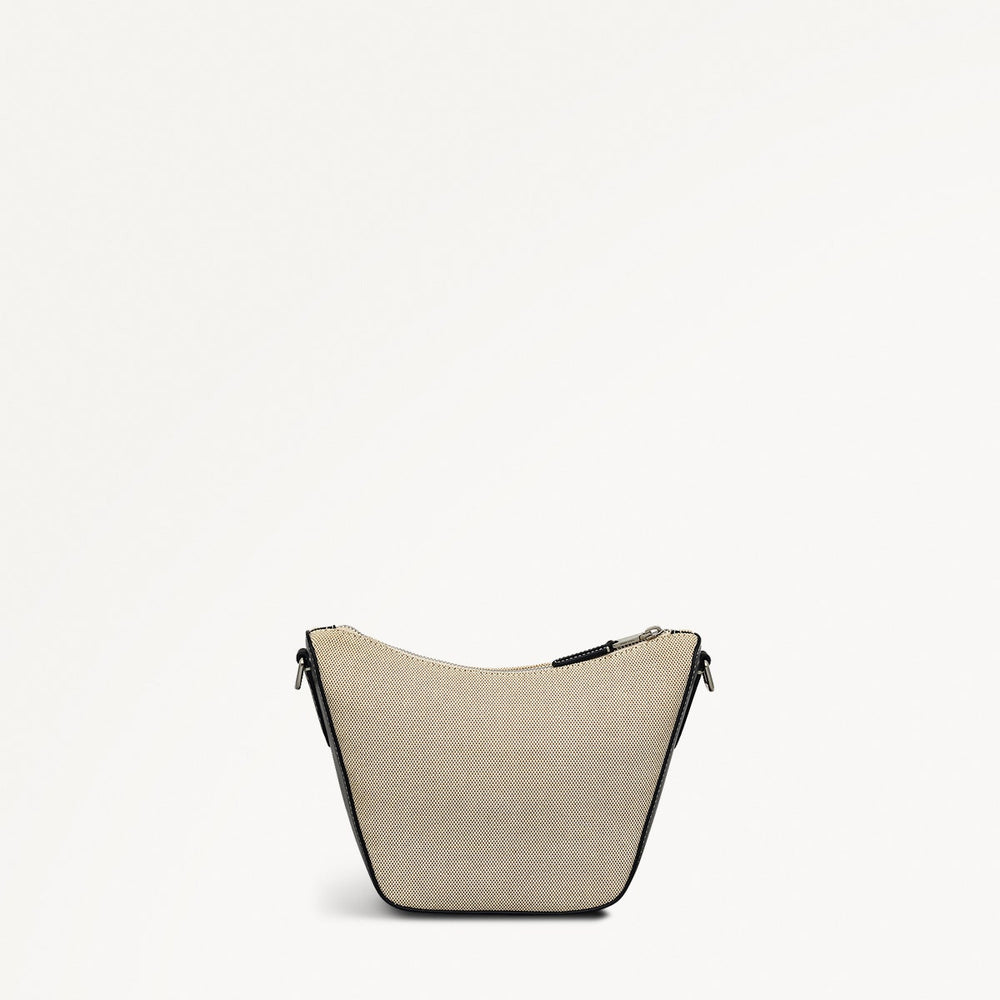 Oak Street Leather Small Ziptop Cross Body Bag in Natural - 111399