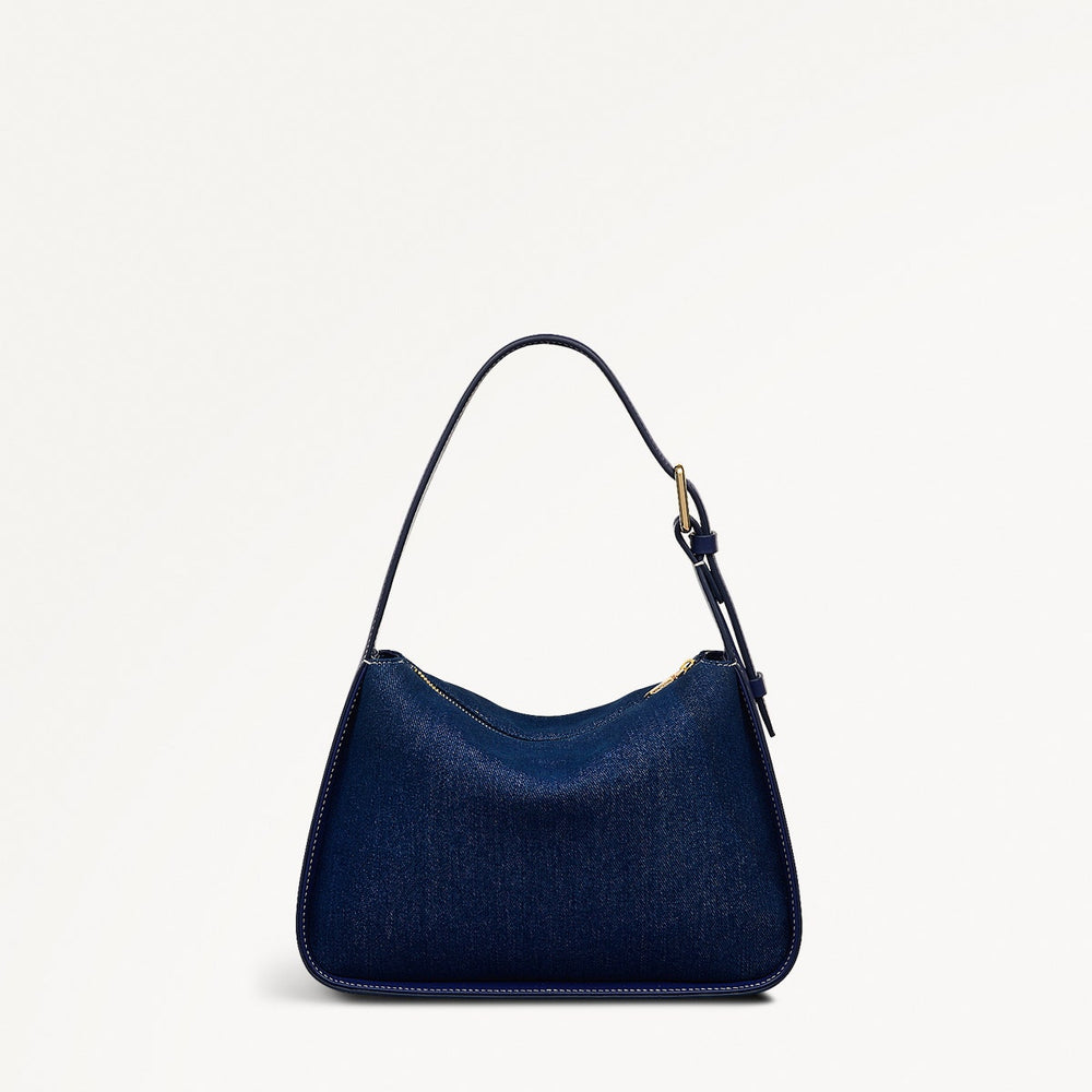 Westwell Lane Leather Small Ziptop Grab Bag in Evenfall - 111404