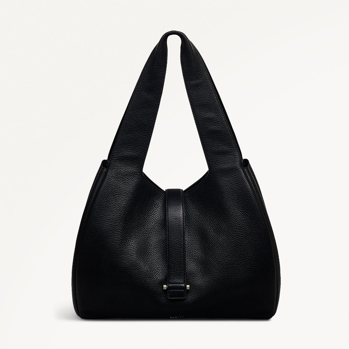 Sloane Street Leather Medium Ziptop Shoulder Bag in Black - 111413