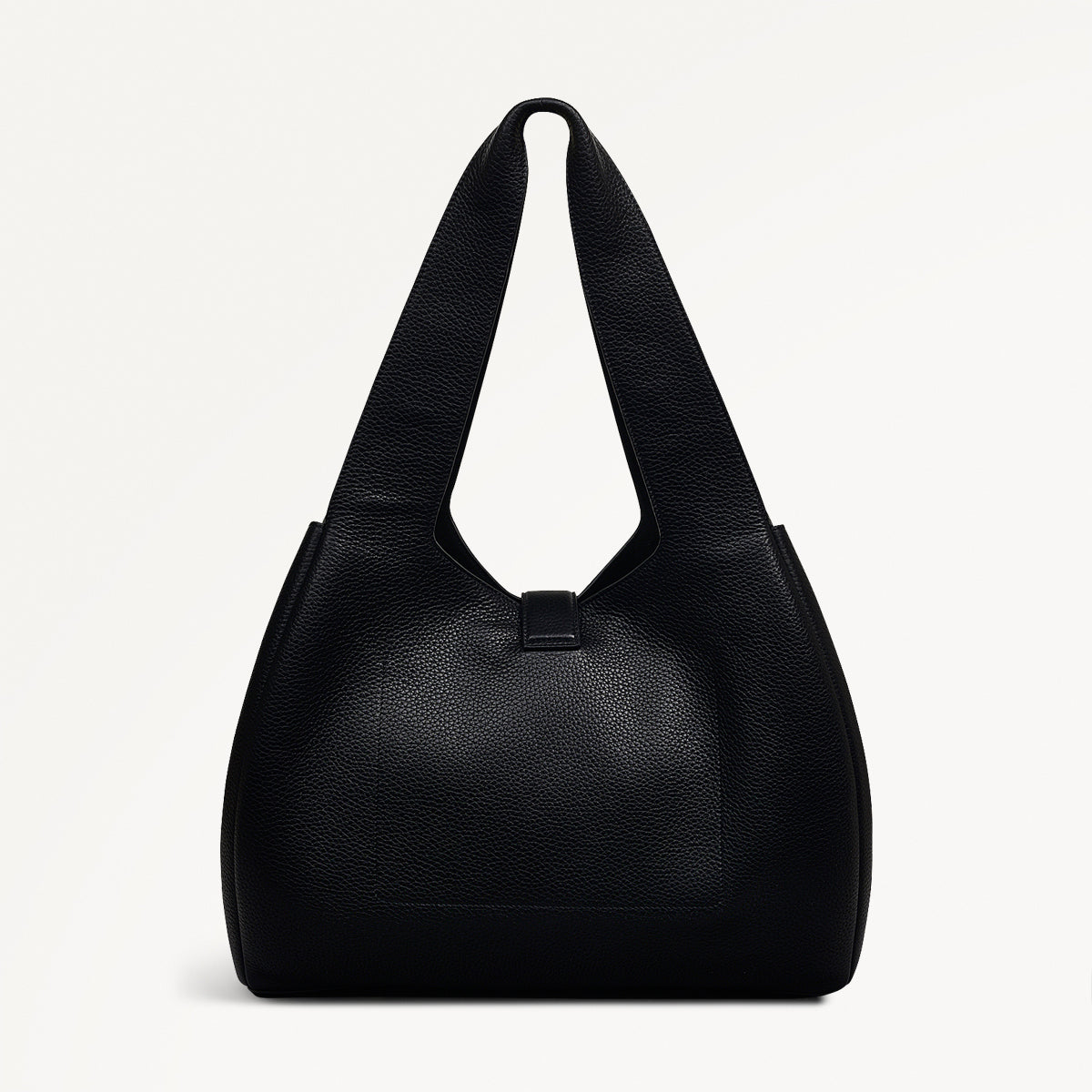 Sloane Street Leather Medium Ziptop Shoulder Bag in Black - 111413