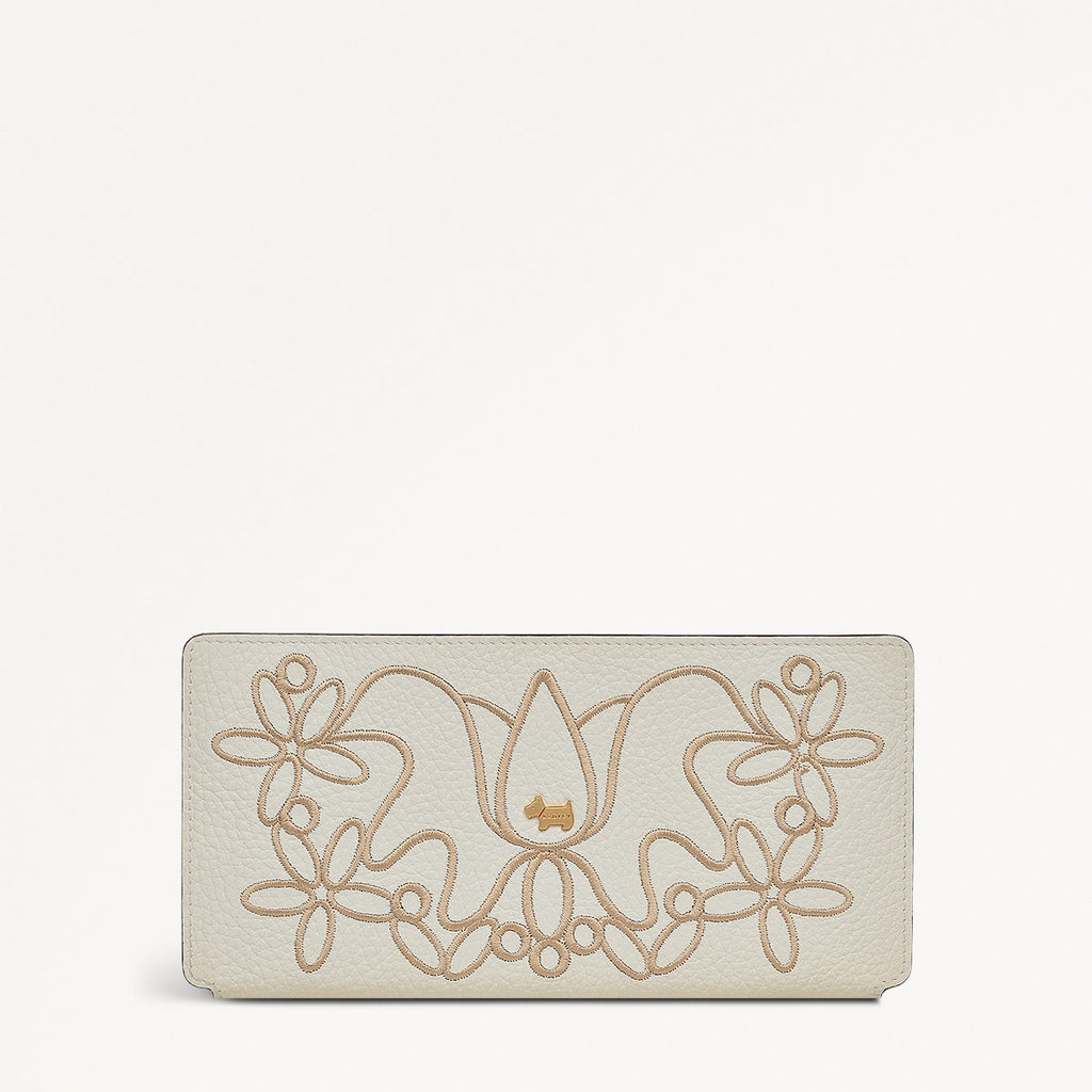 Coin Street Leather Large Bifold Wallet in Chalk - 111427
