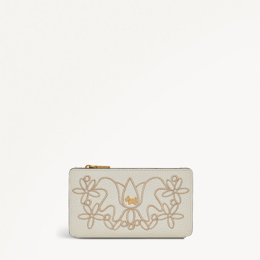 Coin Street - Embroidery Medium Ziptop Purse - RSE11302