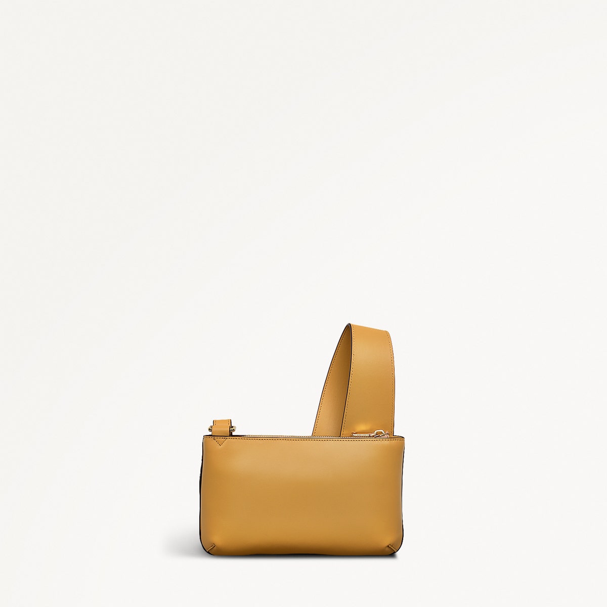 Pockets Leather Mini Ziptop Cross Body Bag in Pecan - 111429