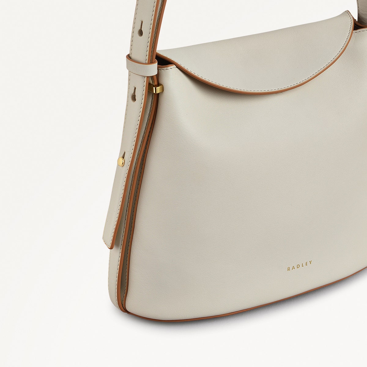 Lattimer Place Leather Small Flapover Cross Body Bag in Chalk - 111433