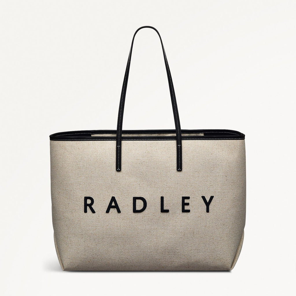 Sutherland Row Fabric Large Open Top Tote Bag in Black - 111445