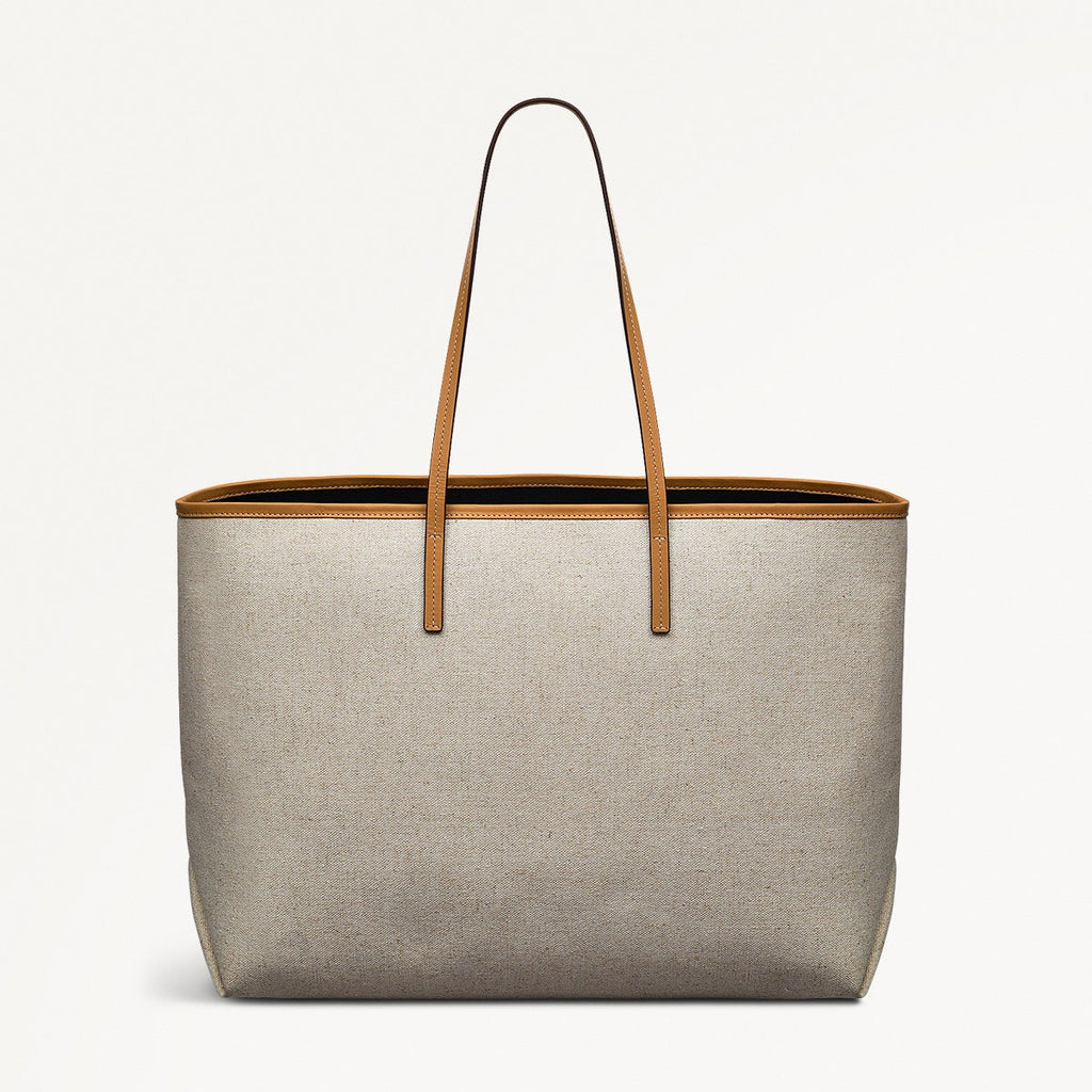 Sutherland Row Fabric Large Open Top Tote Bag in Saddle - 111446