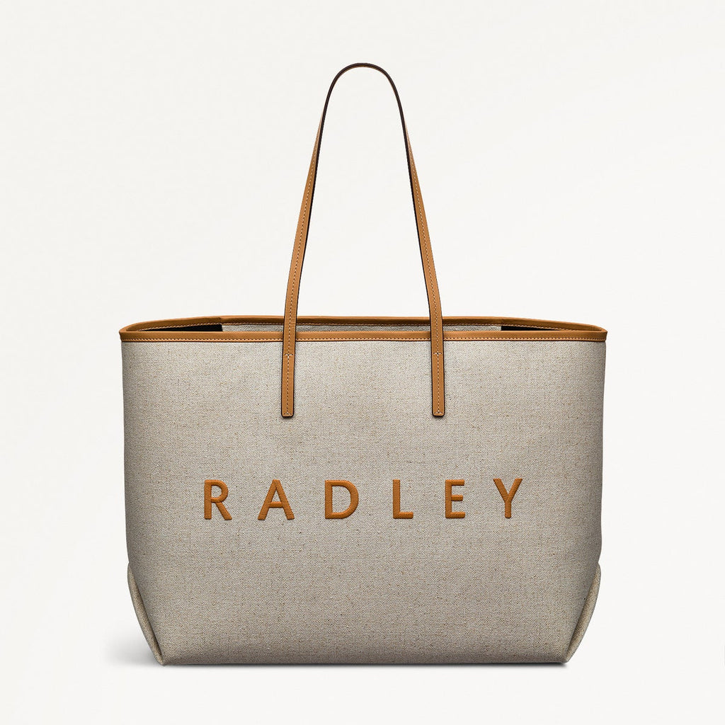 Sutherland Row Fabric Large Open Top Tote Bag in Saddle - 111446