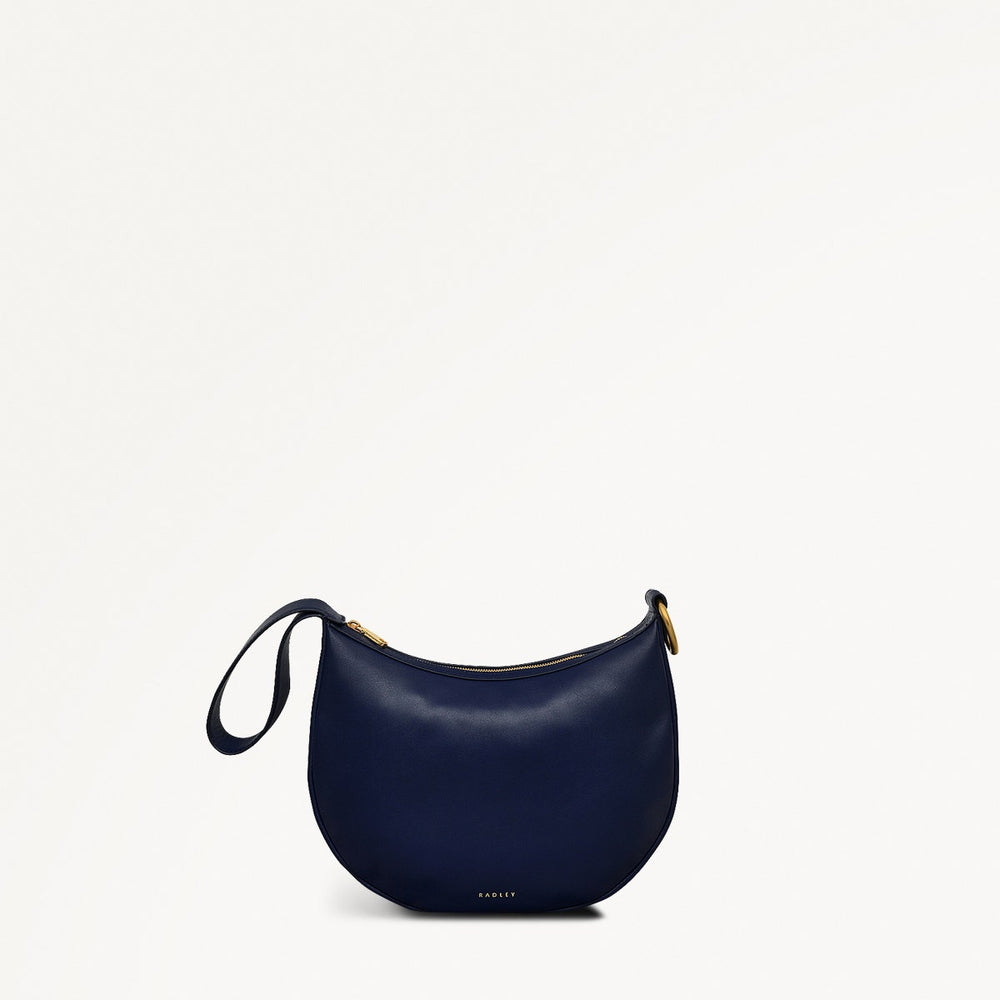 The Harrington Leather Medium Ziptop Clutch Bag in Evenfall - 111452