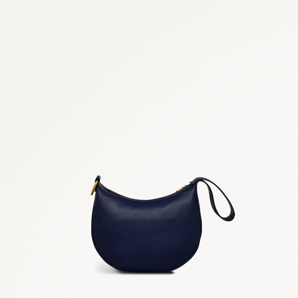 The Harrington Leather Medium Ziptop Clutch Bag in Evenfall - 111452