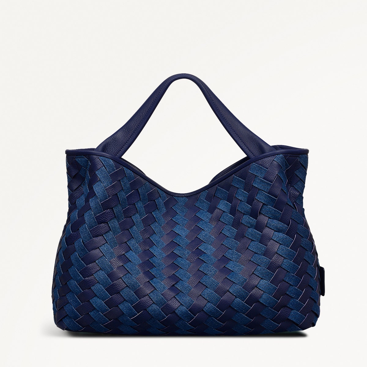 Devonshire Row Leather Large Open Top Grab Bag in Evenfall - 111454