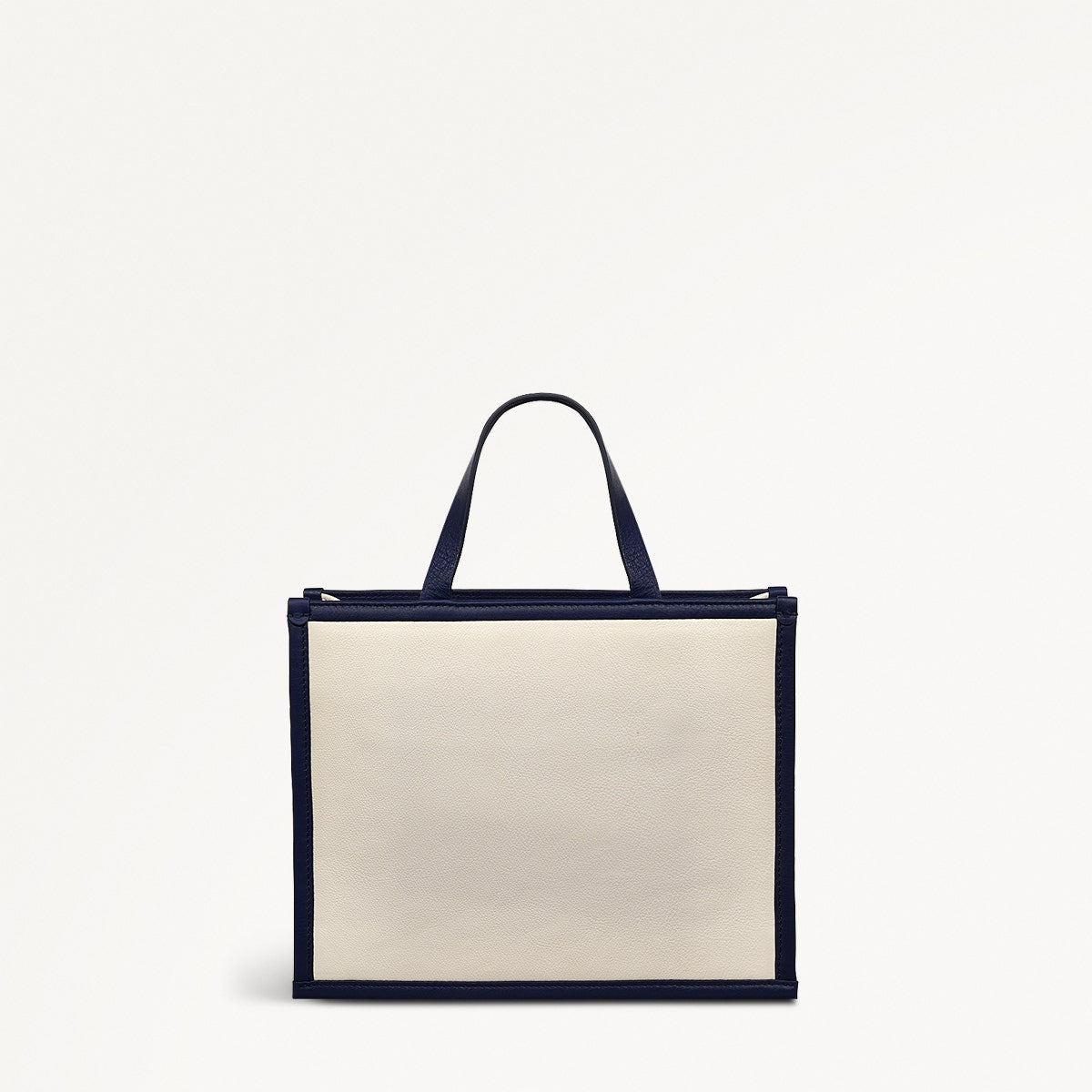 Under The Sea Leather Small Ziptop Grab Bag in Chalk - 111456