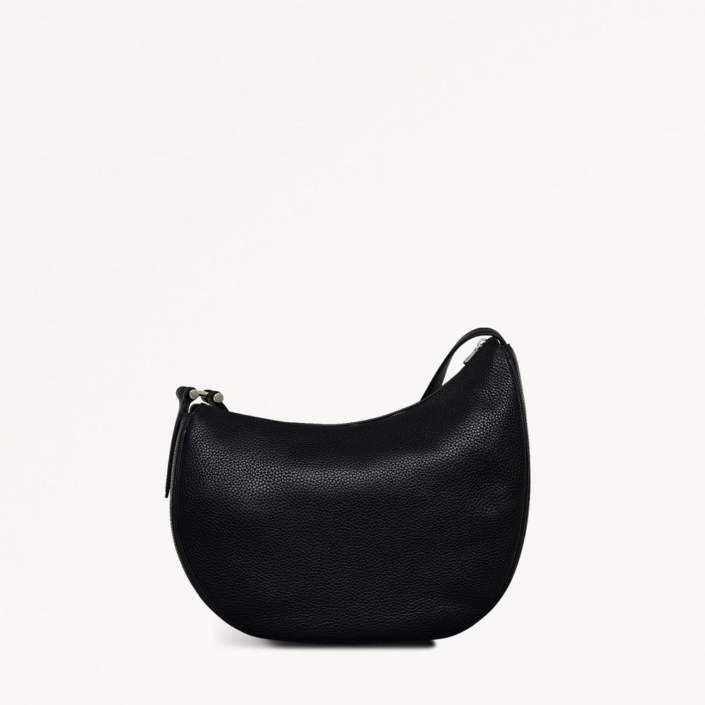 Pemberton Row Leather Large Ziptop Cross Body Bag in Black - 111460