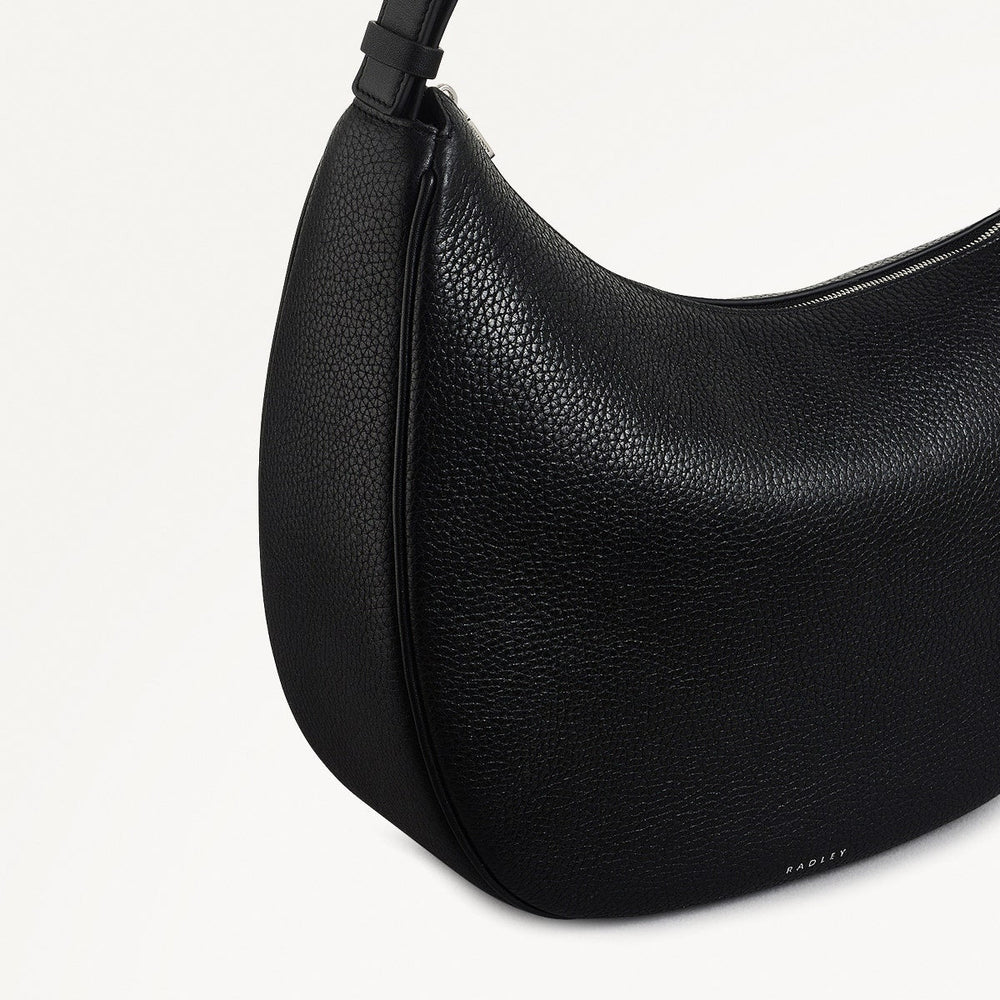 Pemberton Row Leather Large Ziptop Cross Body Bag in Black - 111460
