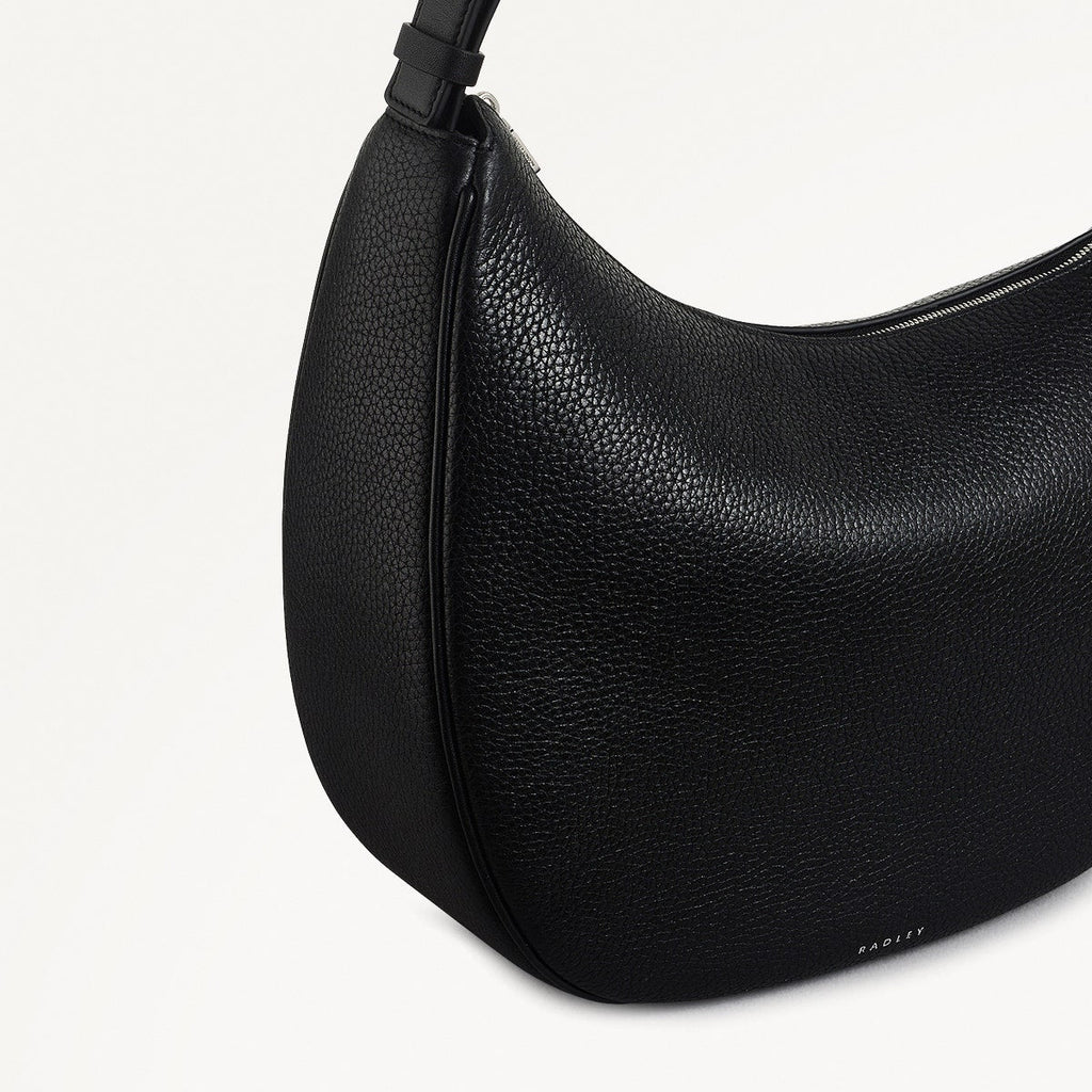 Pemberton Row Leather Large Ziptop Cross Body Bag in Black - 111460