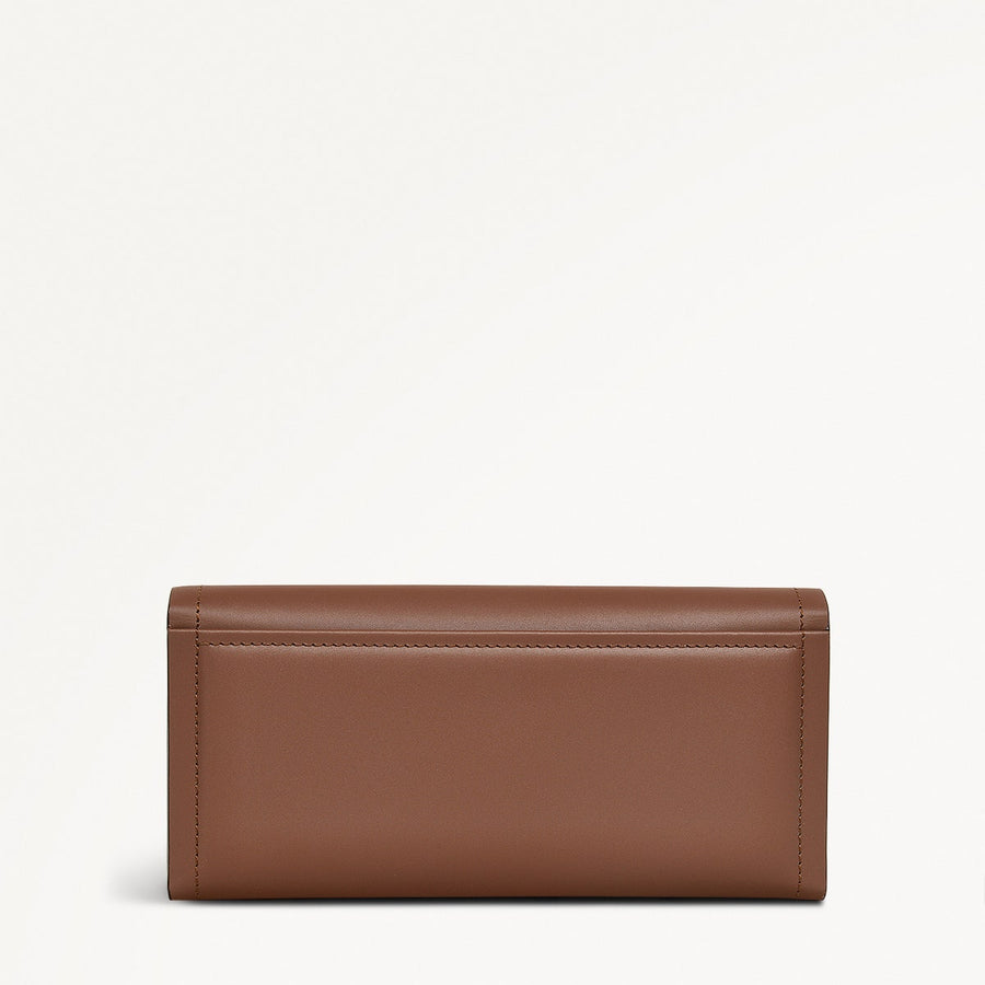 Heritage Lane Leather Large Flapover Purse in Saddle - 111467