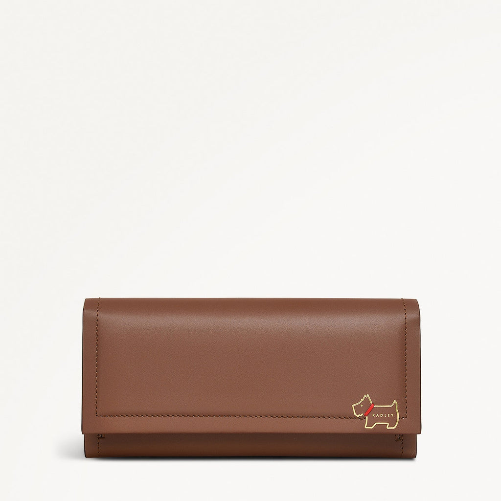 Heritage Lane Leather Large Flapover Wallet in Saddle - 111467