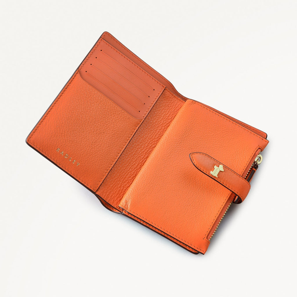 Willis Street Leather Medium Bifold Wallet in Orange Peel - 111472