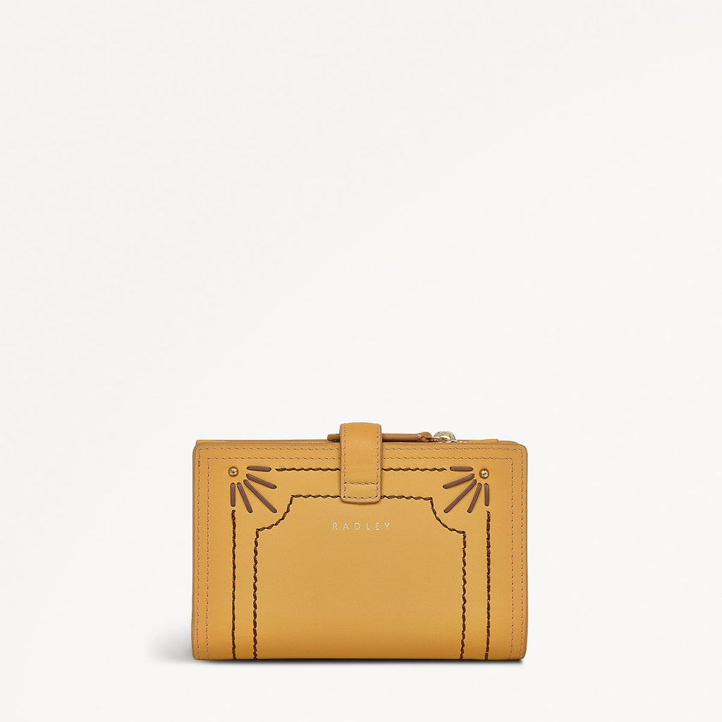 RADLEY London Floral Street Stitch Large Bifold Wallet In Rust - Leather Wallet With Quilted Floral Design