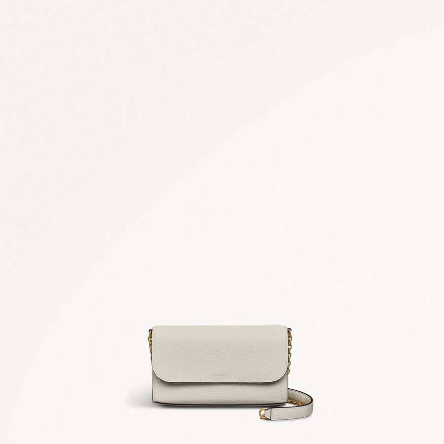 The Rathbone Leather Large Phone Cross Body Bag in Chalk - 111481