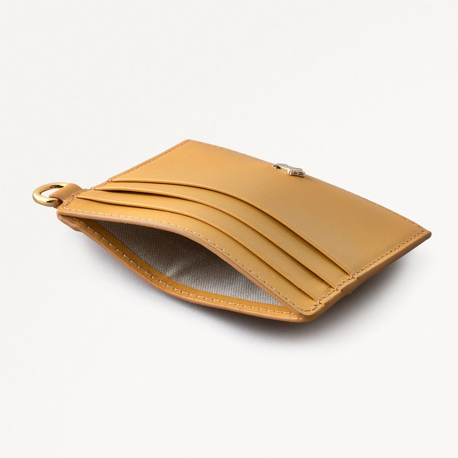 Pockets Leather Small Card Holder in Pecan - 111483