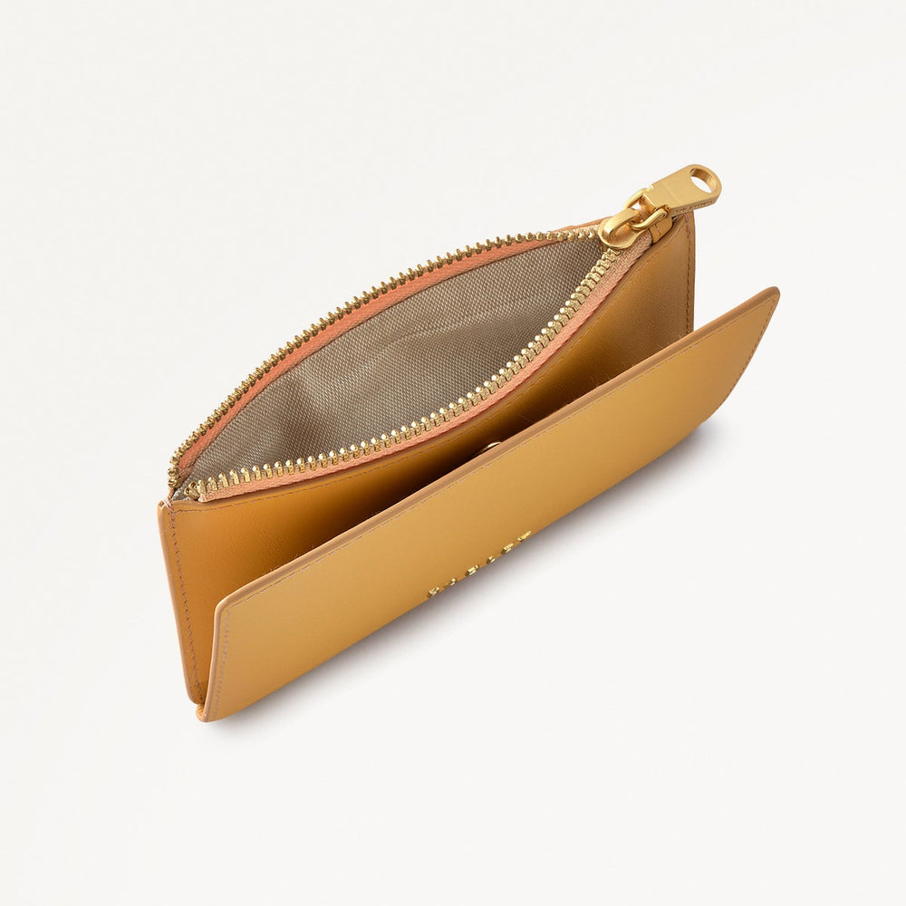 Coin Street Leather Medium Ziptop Wallet in Pecan - 111484