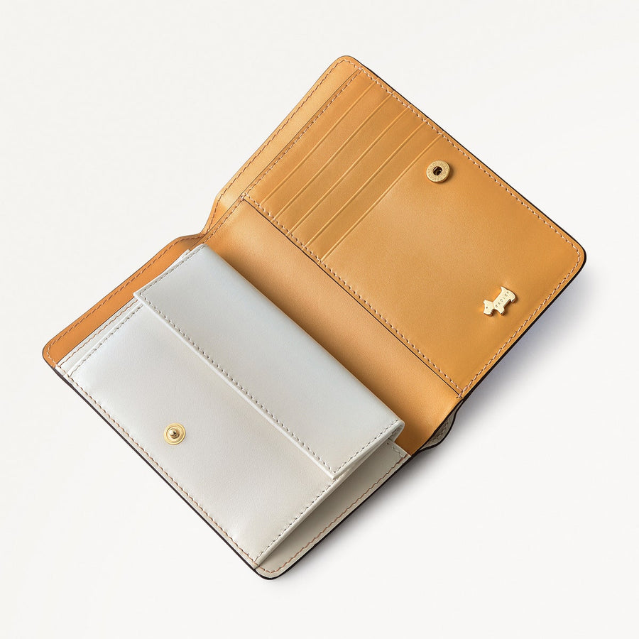 Bird Of Paradise Leather Medium Bifold Wallet in Chalk - 111486