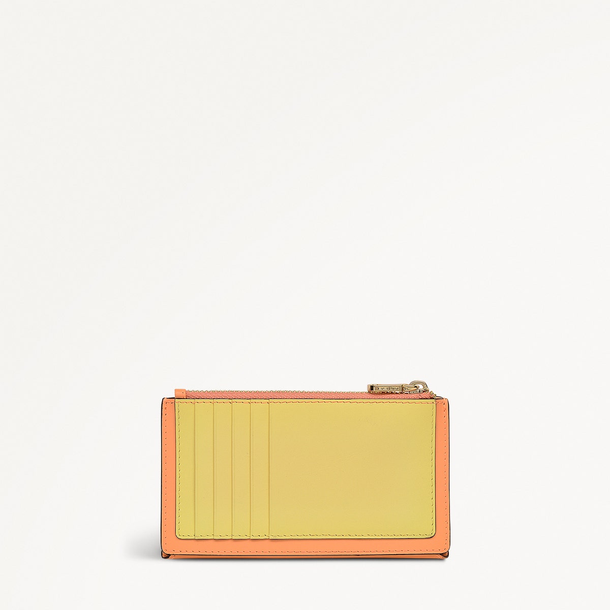 Coin Street Leather Medium Ziptop Wallet in Peach Cobbler - 111490
