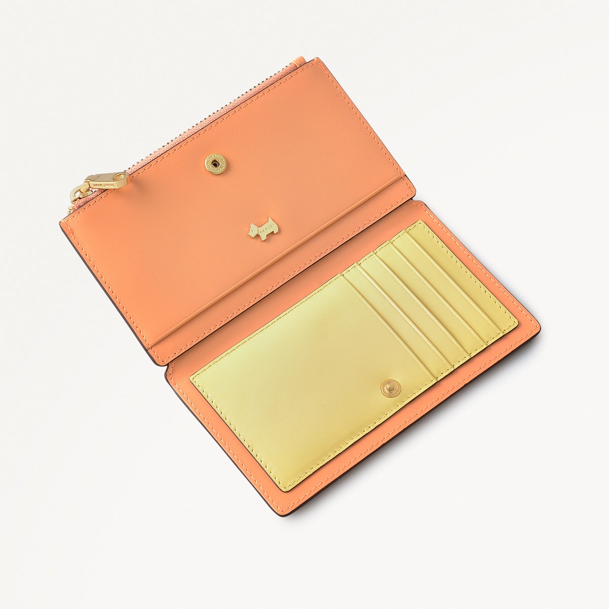 Coin Street Leather Medium Ziptop Wallet in Peach Cobbler - 111490