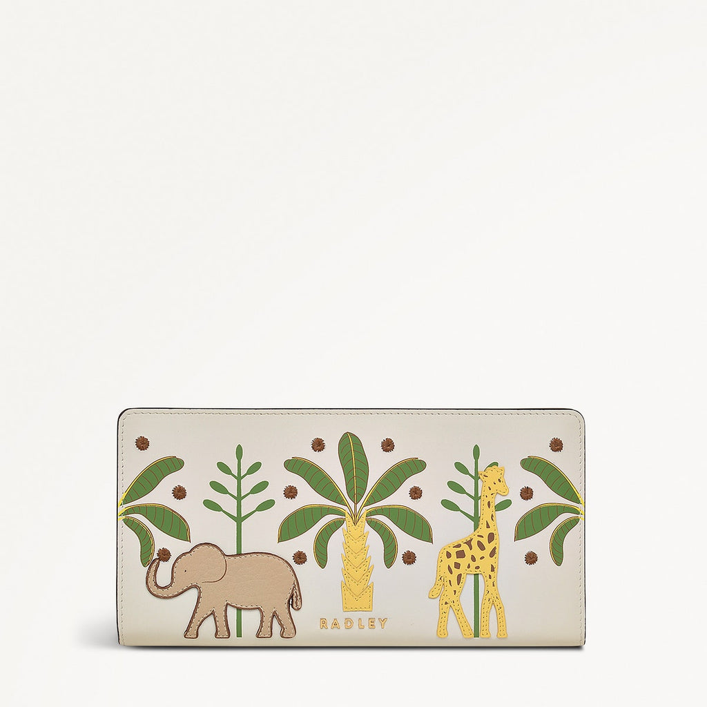Coin Street Leather Large Bifold Wallet in Chalk - 111491