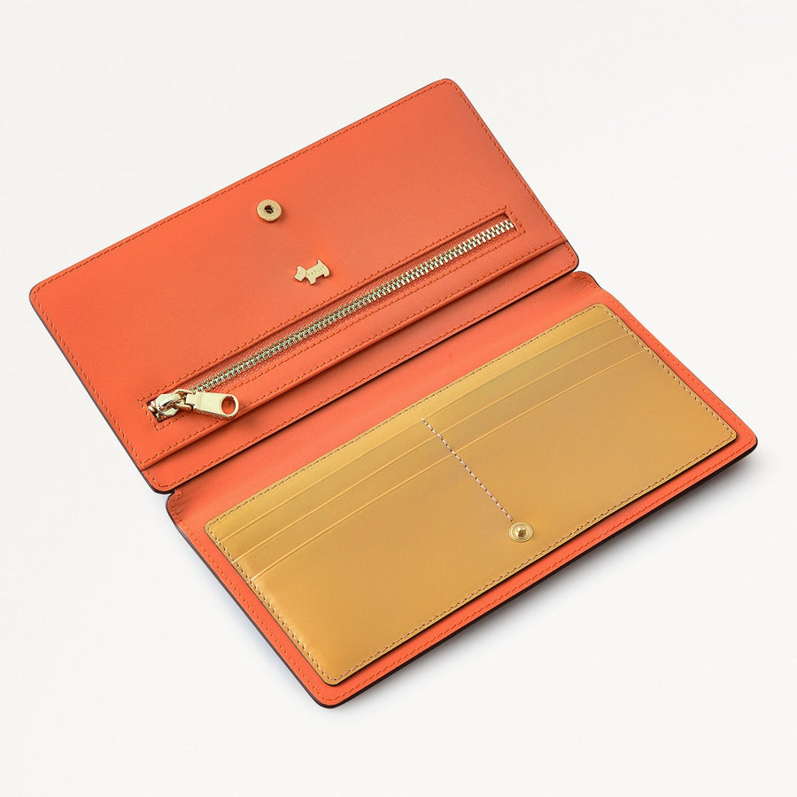 Coin Street Leather Large Bifold Wallet in Orange Peel - 111494