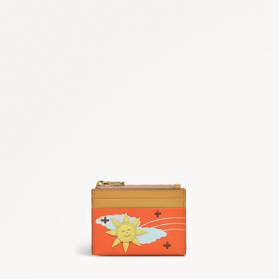 Coin Street Leather Small Coin Purse in Orange Peel - 111496