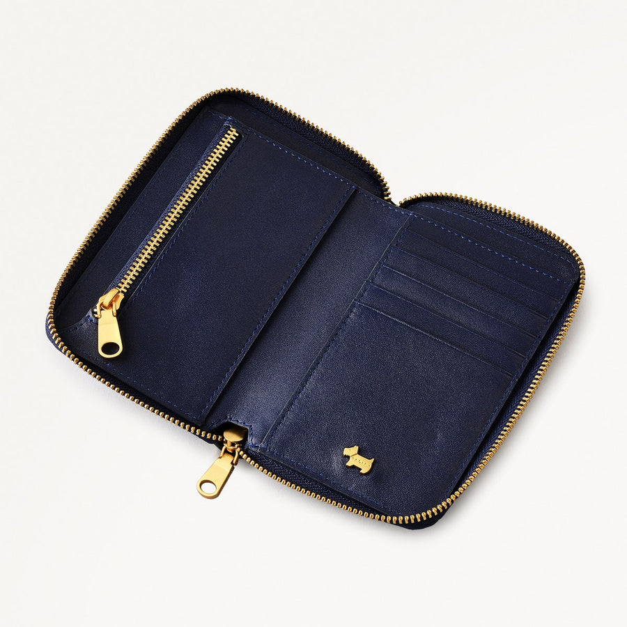 Pockets Leather Medium Zip Around Wallet in Evenfall - 111500