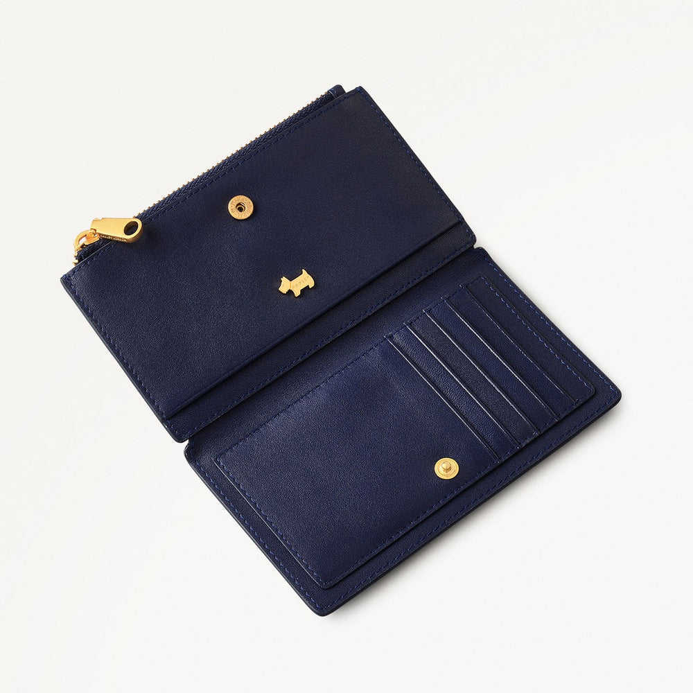 Coin Street Leather Medium Ziptop Wallet in Evenfall - 111503