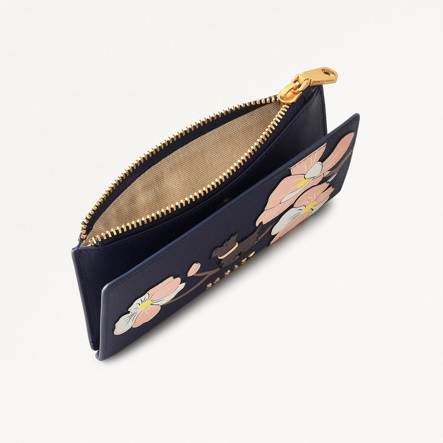 Coin Street Leather Medium Ziptop Wallet in Evenfall - 111503