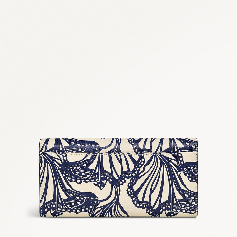 Under The Sea Leather Large Flapover Wallet in Chalk - 111505