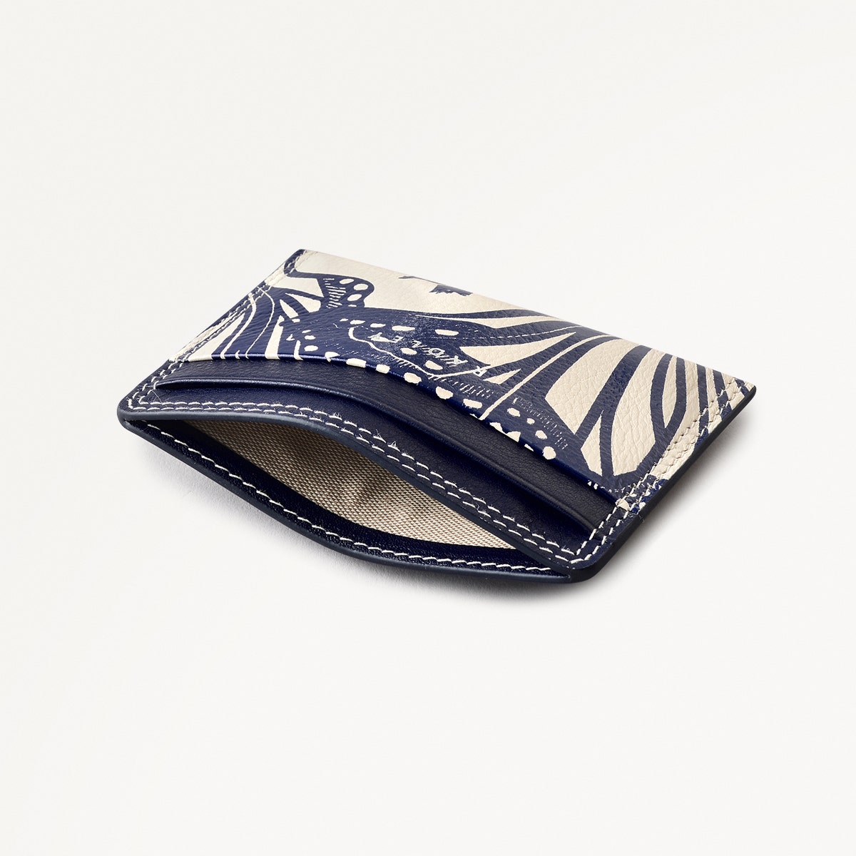 Under The Sea Leather Small Card Holder in Chalk - 111507