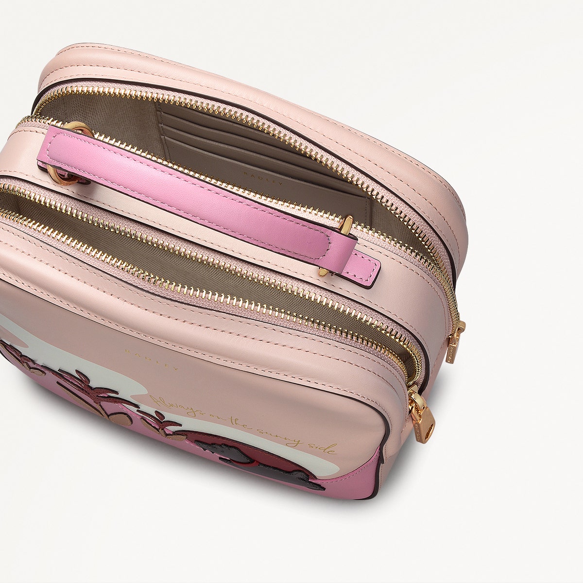 Spring Street Leather Small Zip Around Grab Bag in Prairie Pink - 111522