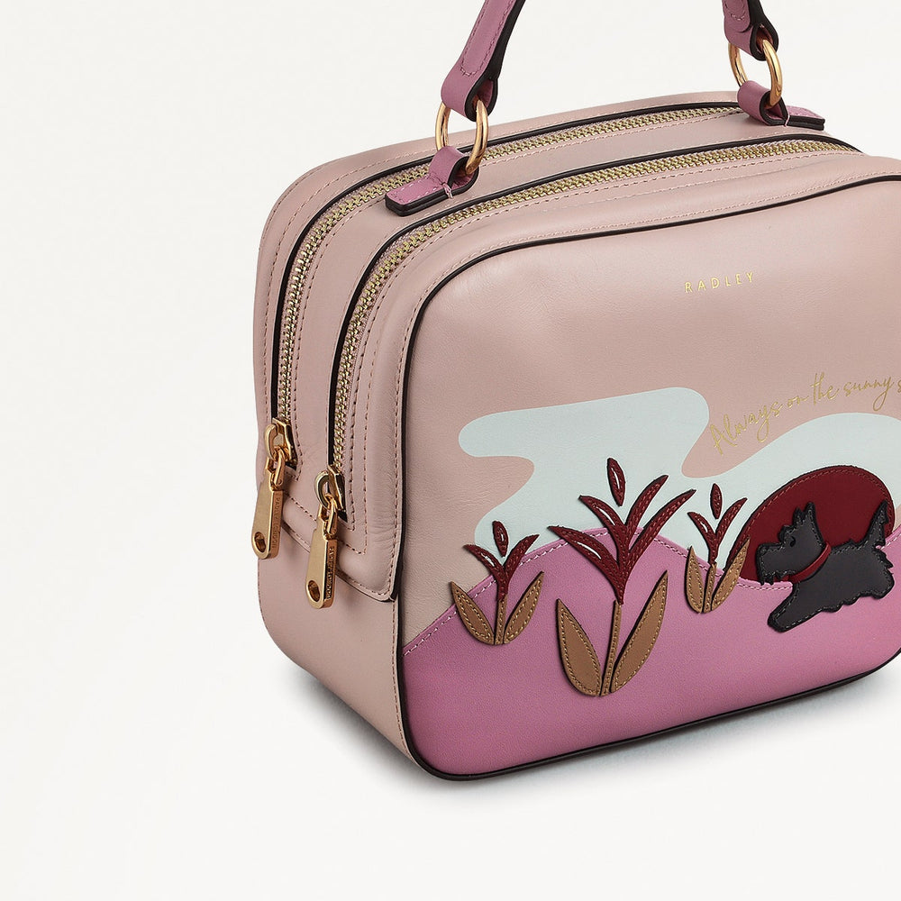 Spring Street Leather Small Zip Around Grab Bag in Prairie Pink - 111522
