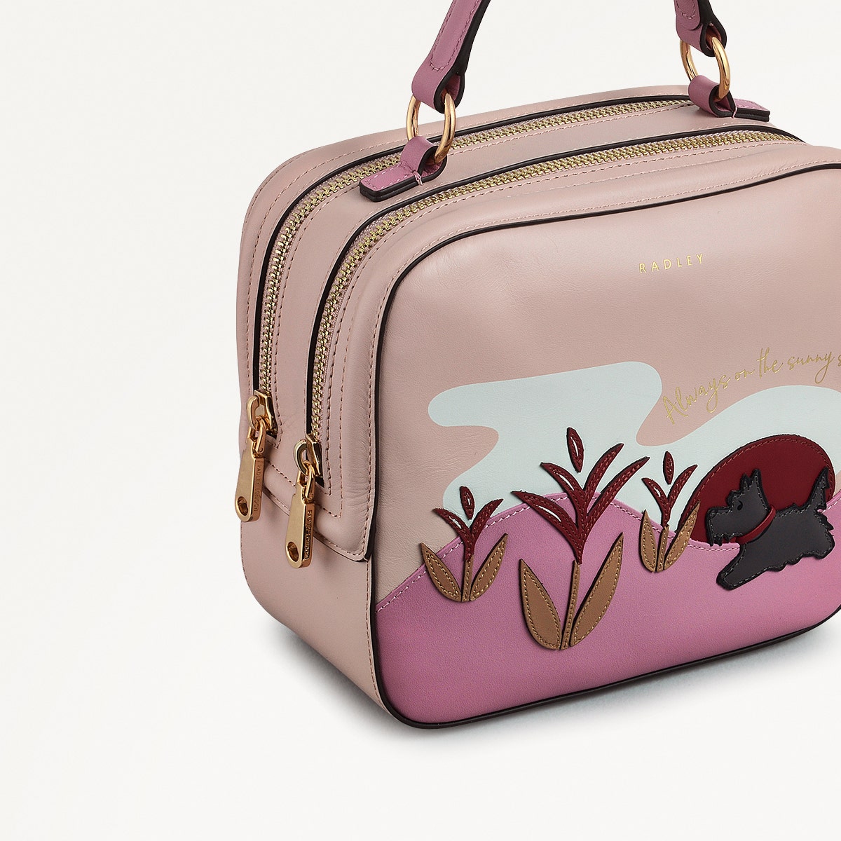 Spring Street Leather Small Zip Around Grab Bag in Prairie Pink - 111522