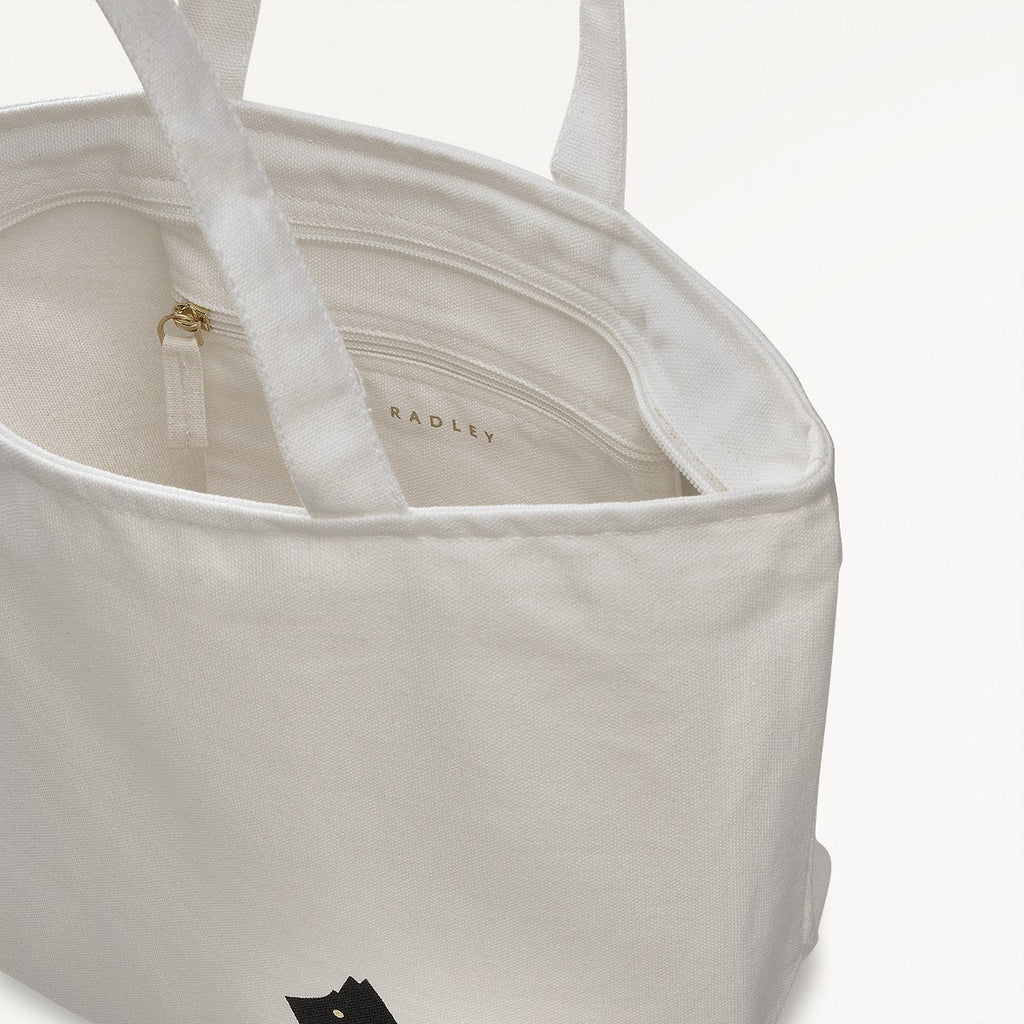 Radley Dna Fabric Small Ziptop Crook in Chalk - 111533