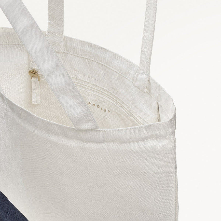 Radley Colourblock Fabric Medium Open Top Tote in Chalk - 111535