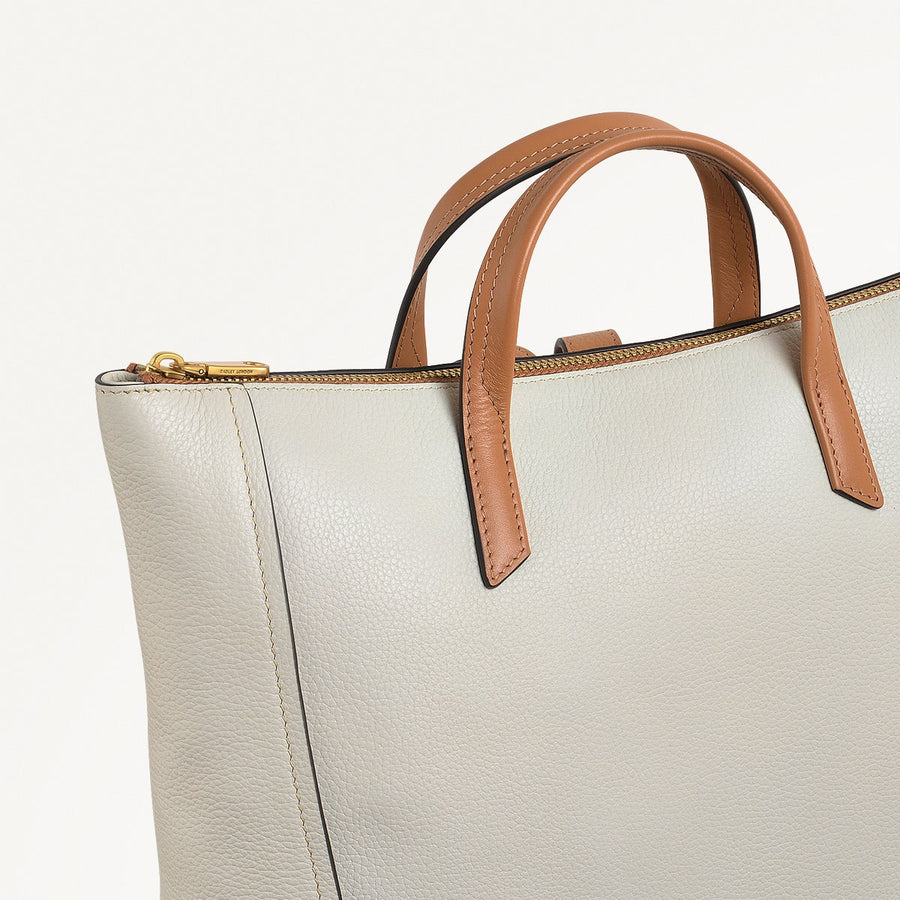 Kendal Terrace Leather Medium Ziptop Backpack in Chalk - 111566