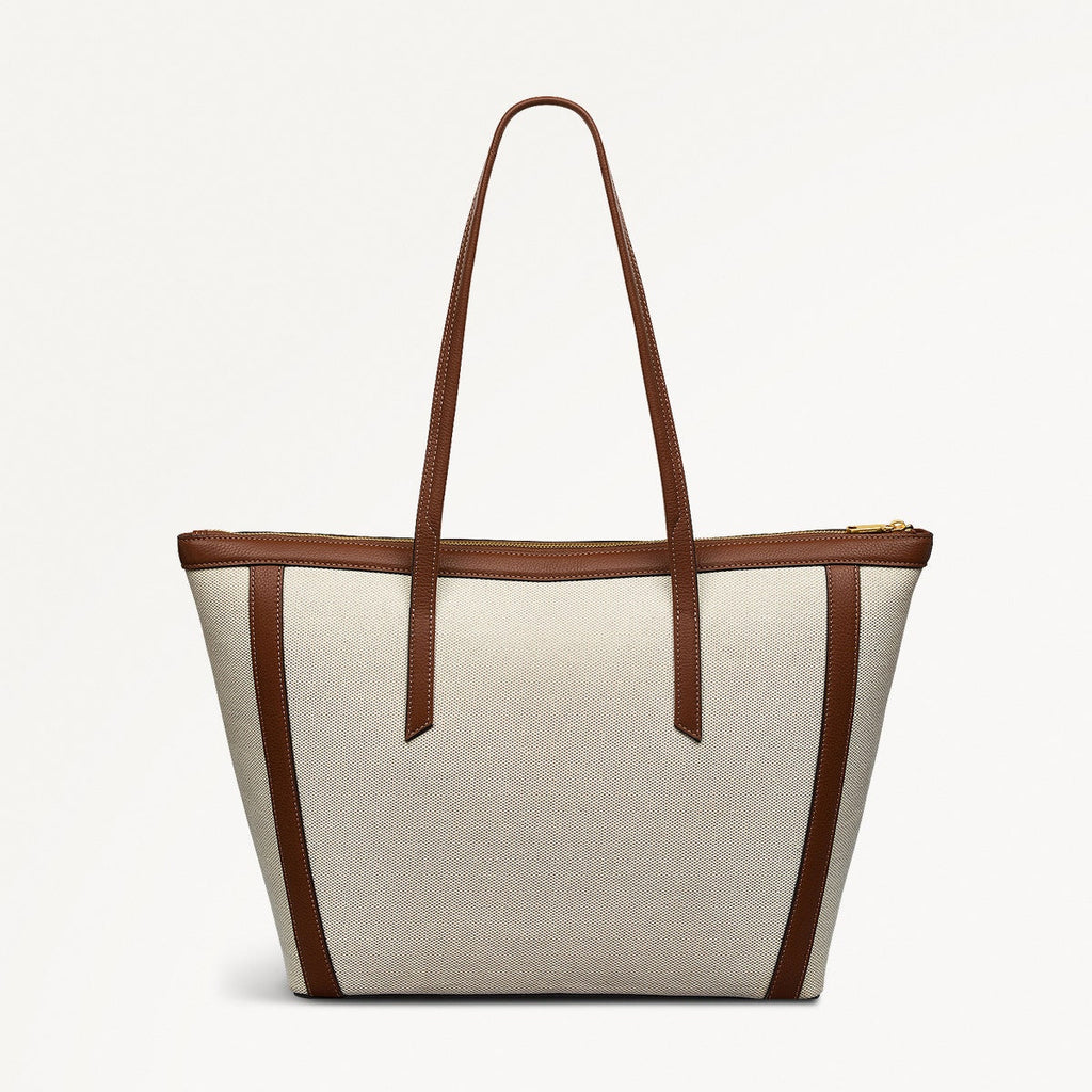 Kendal Terrace Fabric Large Ziptop Tote Bag in Indus Tan - 111570