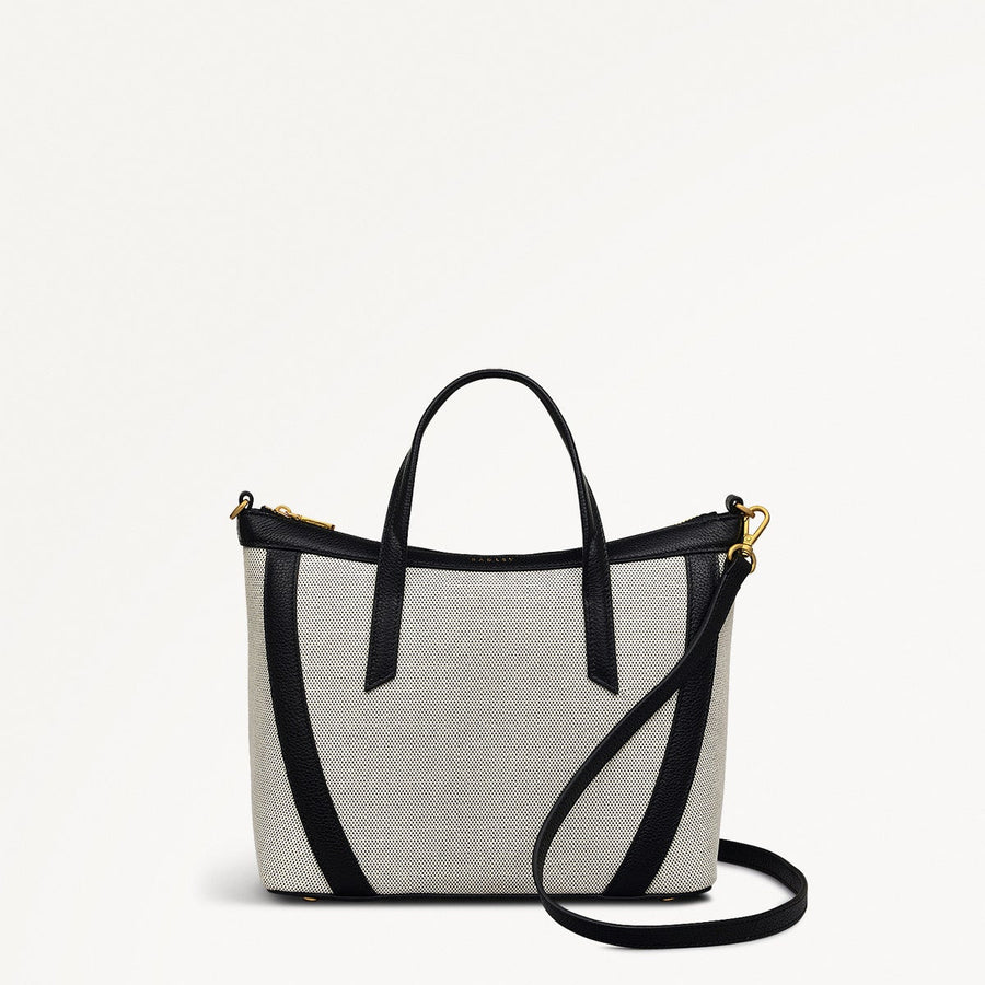 Kendal Terrace Fabric Medium Ziptop Grab Bag in Black - 111571