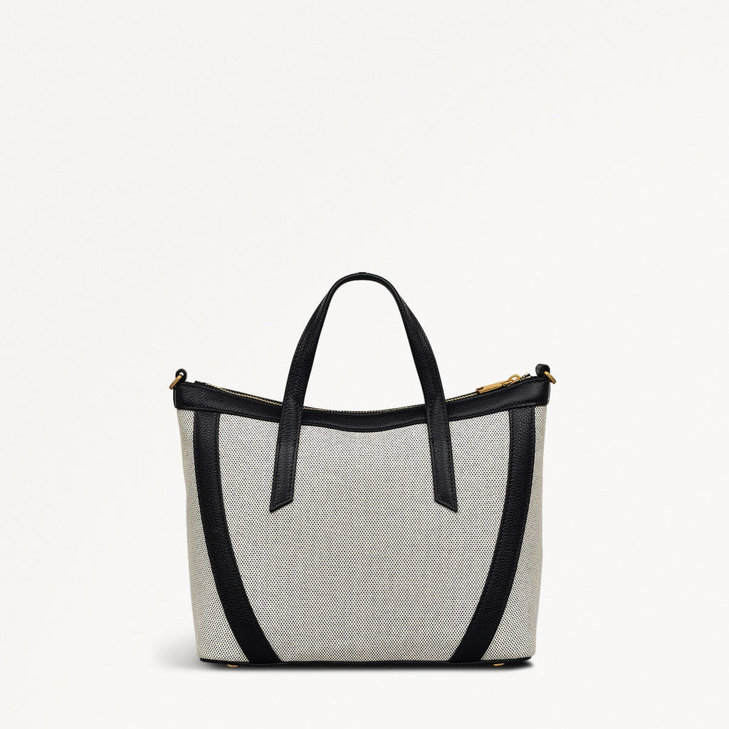 Kendal Terrace Fabric Medium Ziptop Grab Bag in Black - 111571