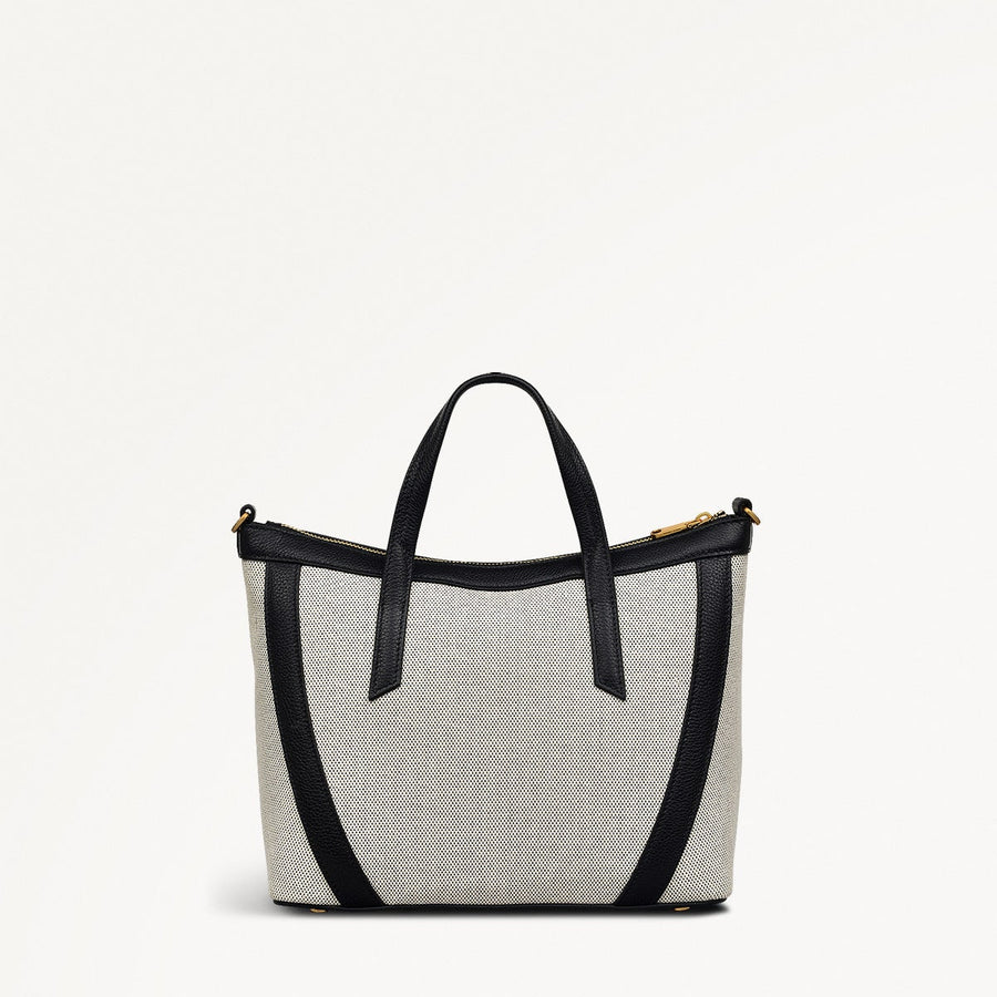 Kendal Terrace Fabric Medium Ziptop Grab Bag in Black - 111571