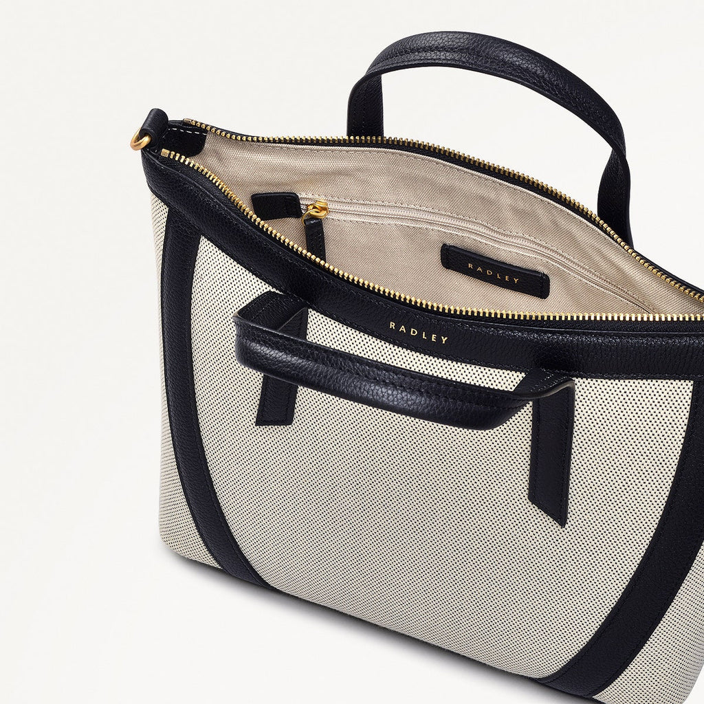 Kendal Terrace Fabric Medium Ziptop Grab Bag in Black - 111571