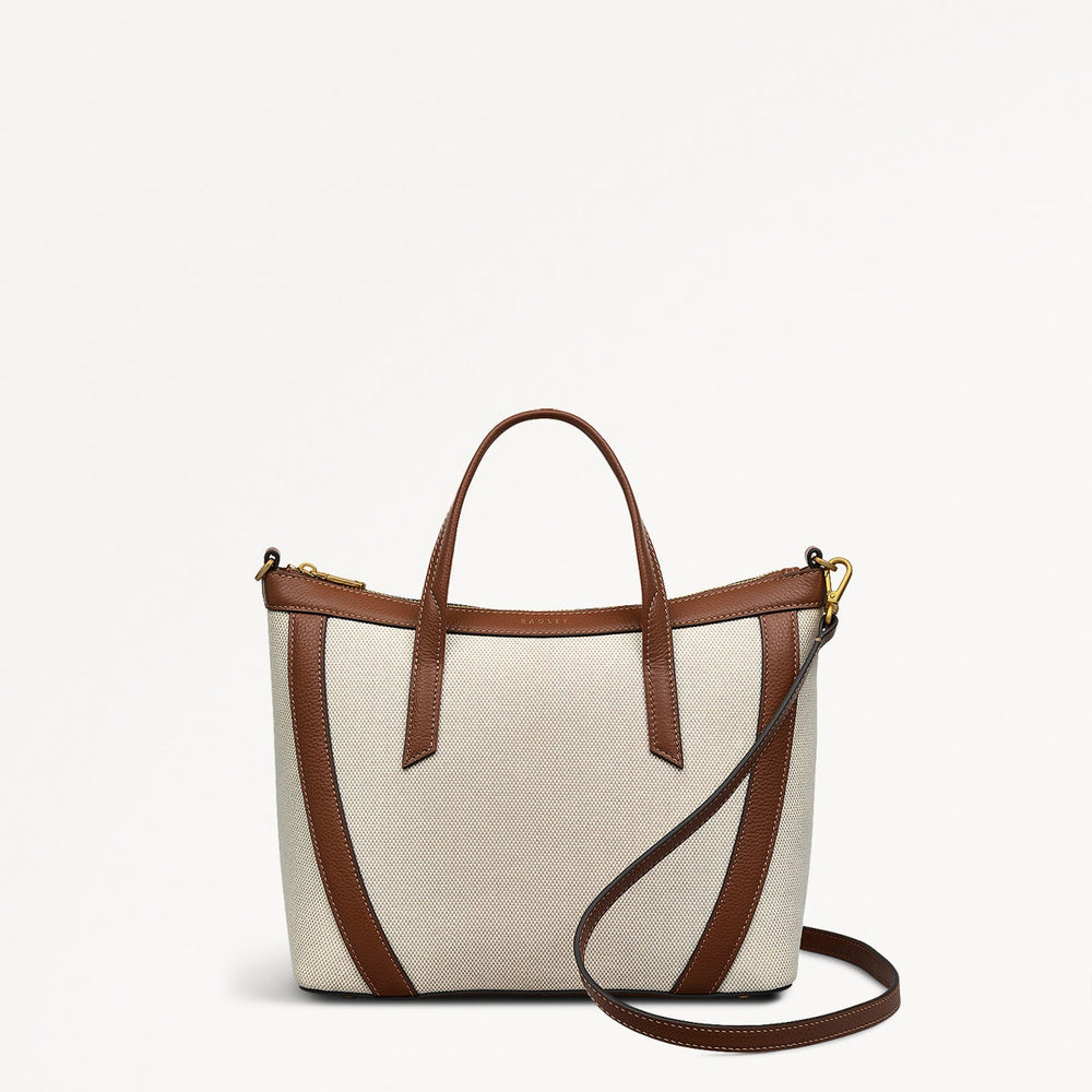 Kendal Terrace Fabric Medium Ziptop Grab Bag in Indus Tan - 111572