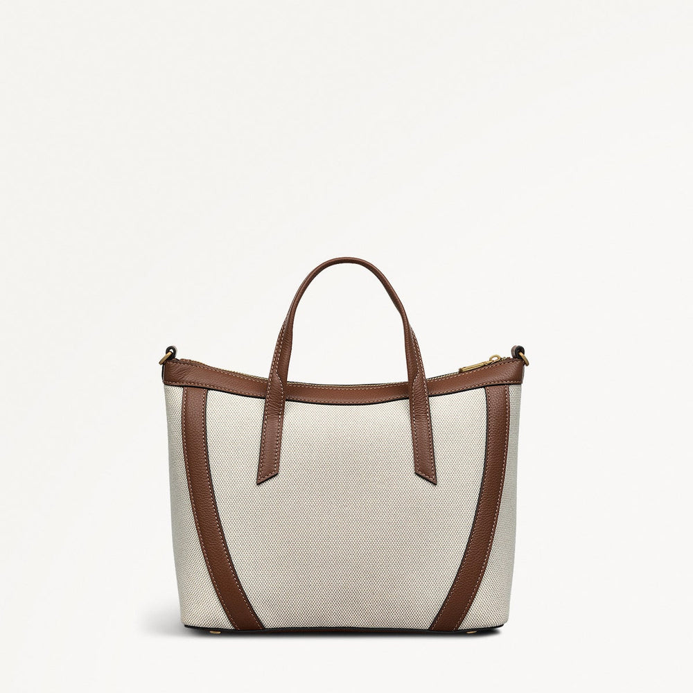 Kendal Terrace Fabric Medium Ziptop Grab Bag in Indus Tan - 111572